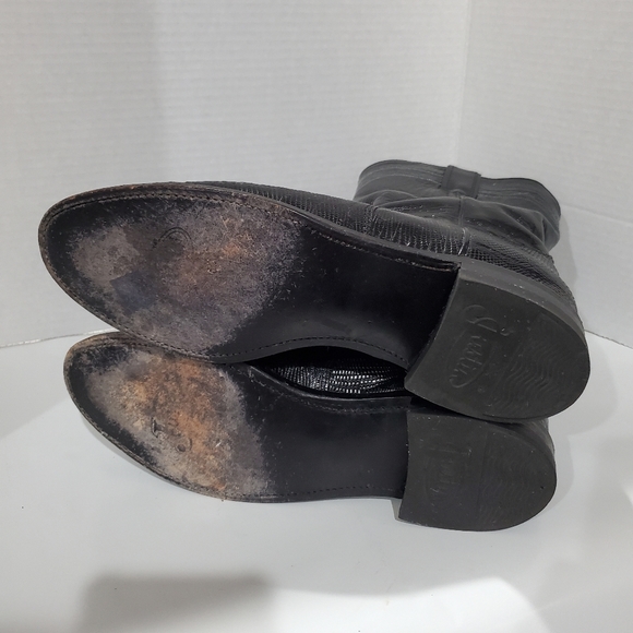 Justin Cowgirl Boots 👢 Lizzard 🦎 and Kid Skin Size 8 B Ladies L👀K - Picture 7 of 12